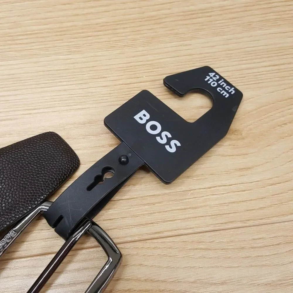 HUGO BOSS Belt Mens Size 42 Chocolate Brown Grained Leather CLAUS
